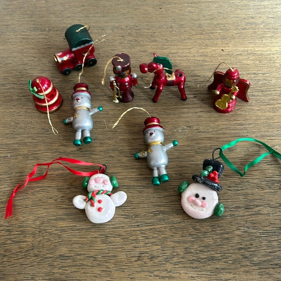 Hand Crafted Other - Vintage Handmade Wooden Christmas Mini Ornaments.